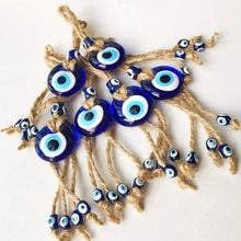 Evileyefavor β wholesale Decorative tassel/wall drop β Blue Evil Eye Wall Hanging - Small