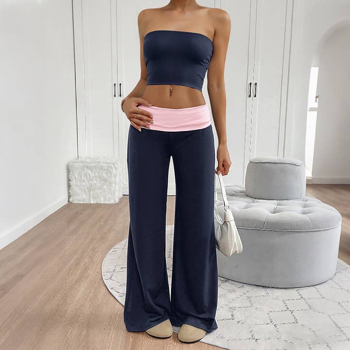 Set casual con bandeau e pantaloni a gamba larga per la vendita all'ingrosso da parte di onatorobi