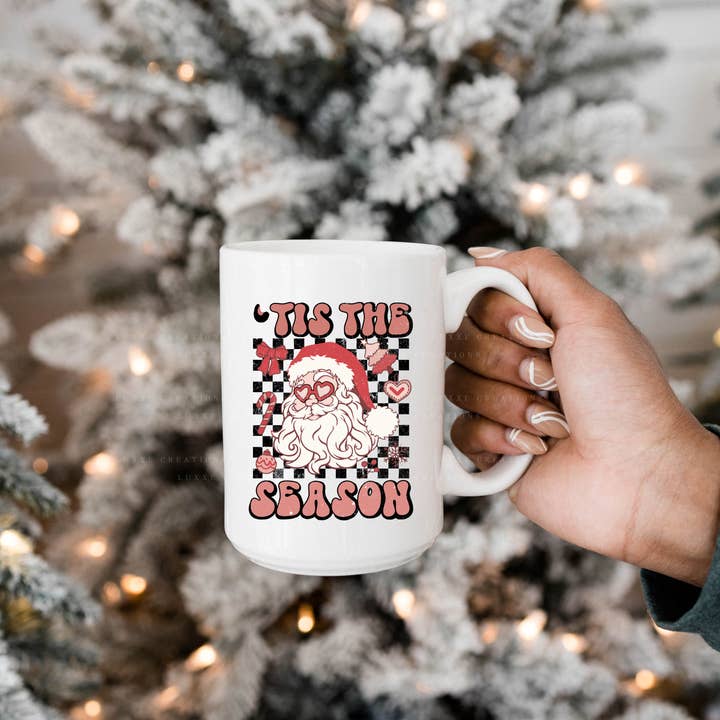 Tis' The Season Christmas Mug, Holiday Mug, Hot Cocoa Mug for wholesale by Luxxe Creations Collection