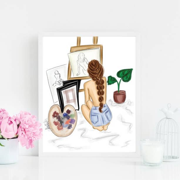 The Artist Fashion Illustration, Studio Art Print, Wall Art for wholesale by PLTStudio