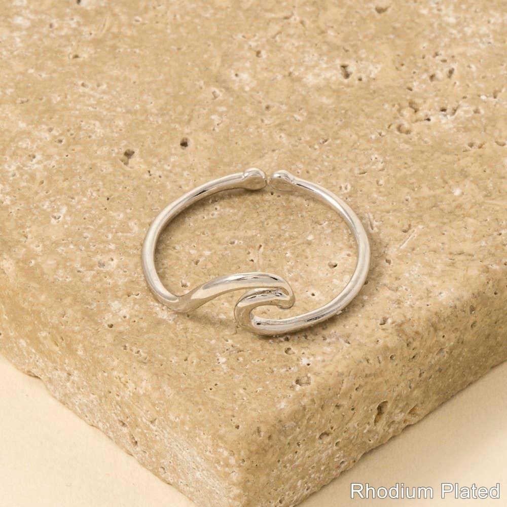 Anarchy Street - Wholesale Band/Stacked Ring - Gold Dipped Wave Cutout Adjustable Ring5
