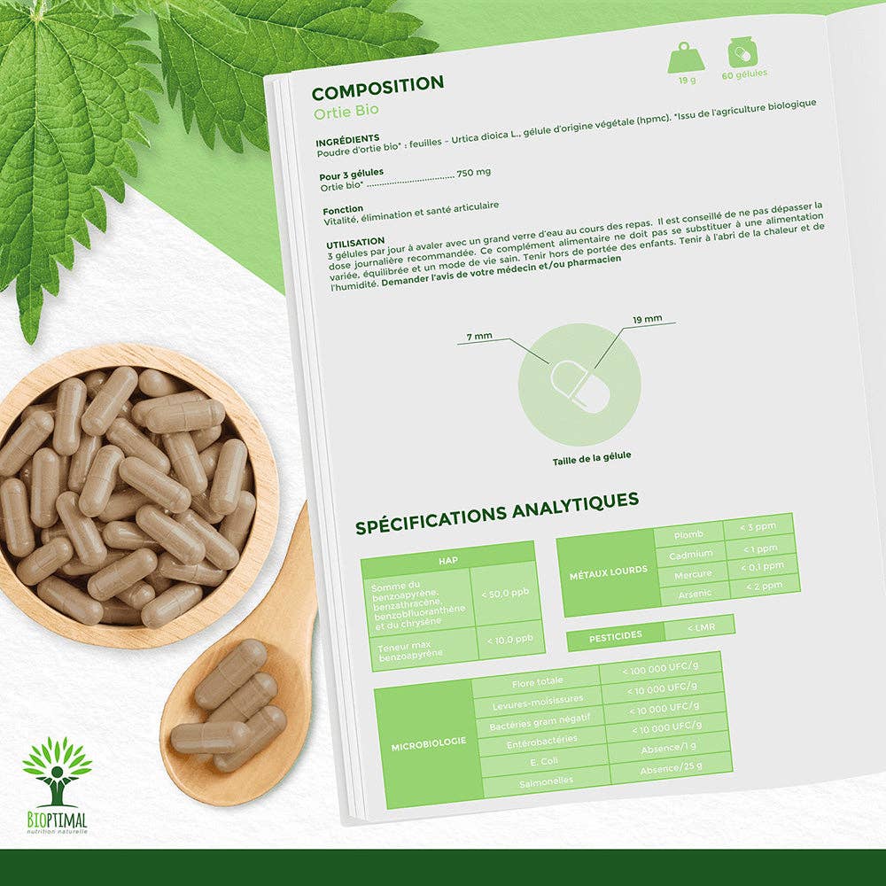 Bioptimal - Wholesale Oral Supplement/Vitamin - Organic nettle capsules - Bioptimal6