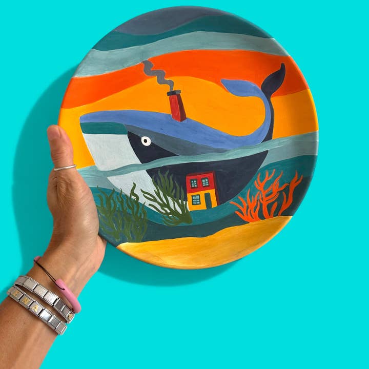 Thetis Art Studio - Wholesale Decorative Plate/Dish/Bowl - Il piatto della balena4