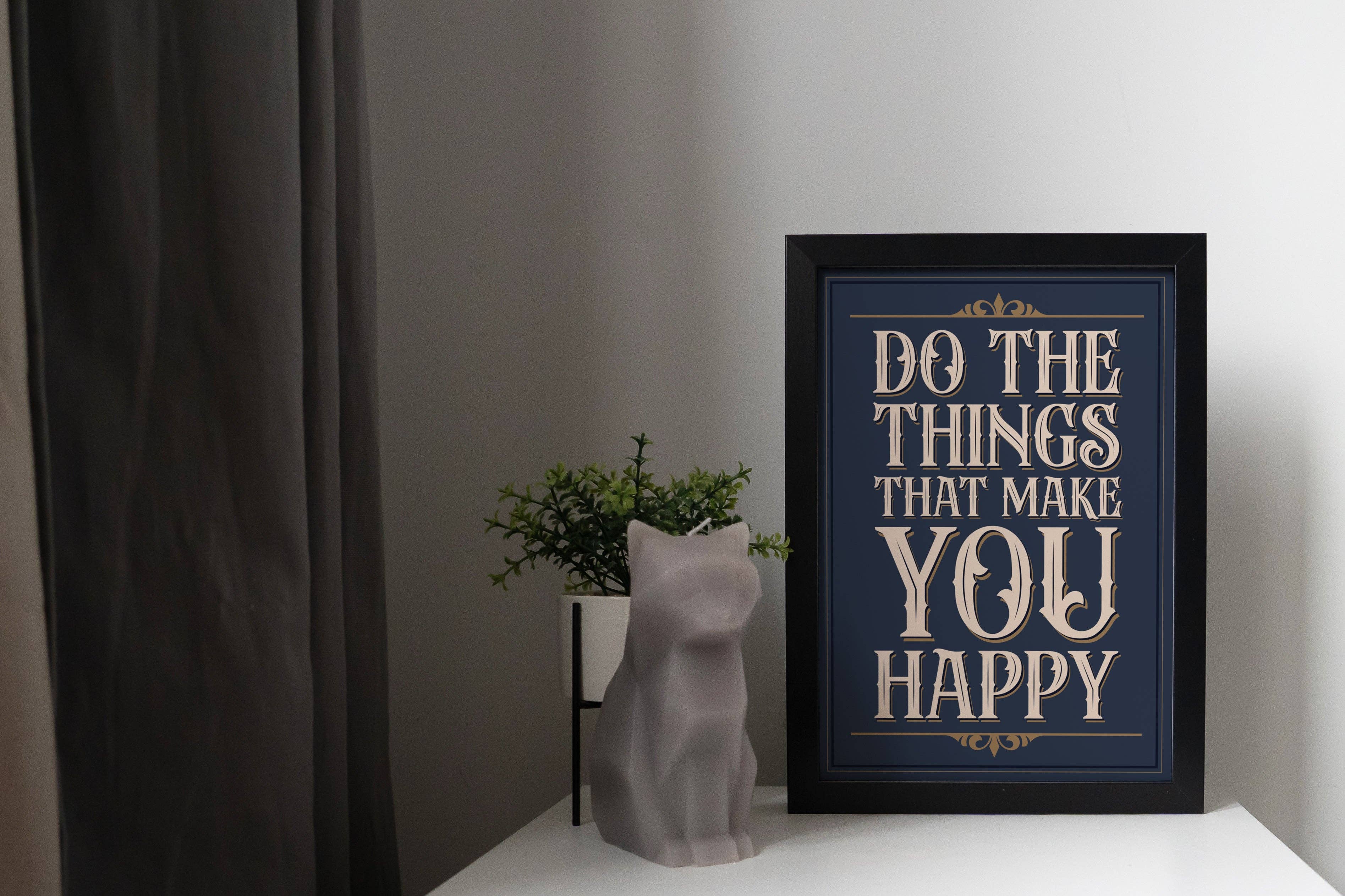 Hayley Jade Design Studio - Wholesale Art Print - What Makes You Happy Vintage Typography Print4