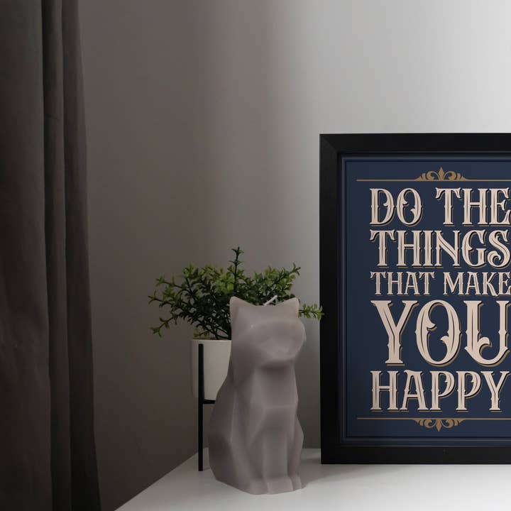 Hayley Jade Design Studio - Wholesale Art Print - What Makes You Happy Vintage Typography Print4