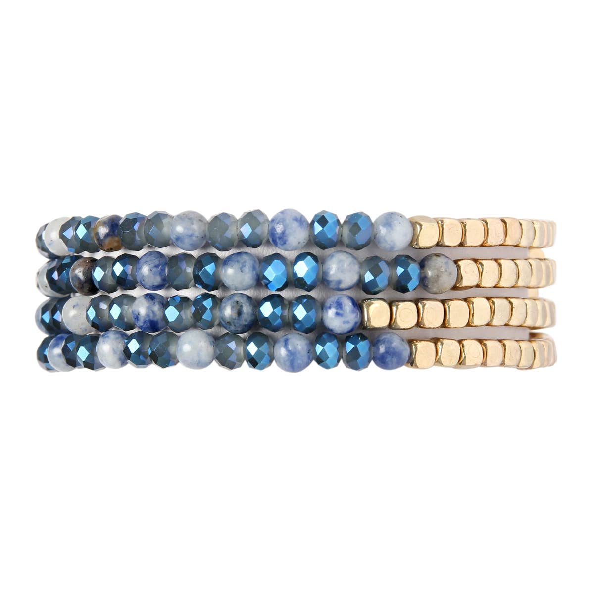 MYS Wholesale Inc - Wholesale Beaded Bracelet - Brass, Stone, Glass Four Set Beads Bracelet2