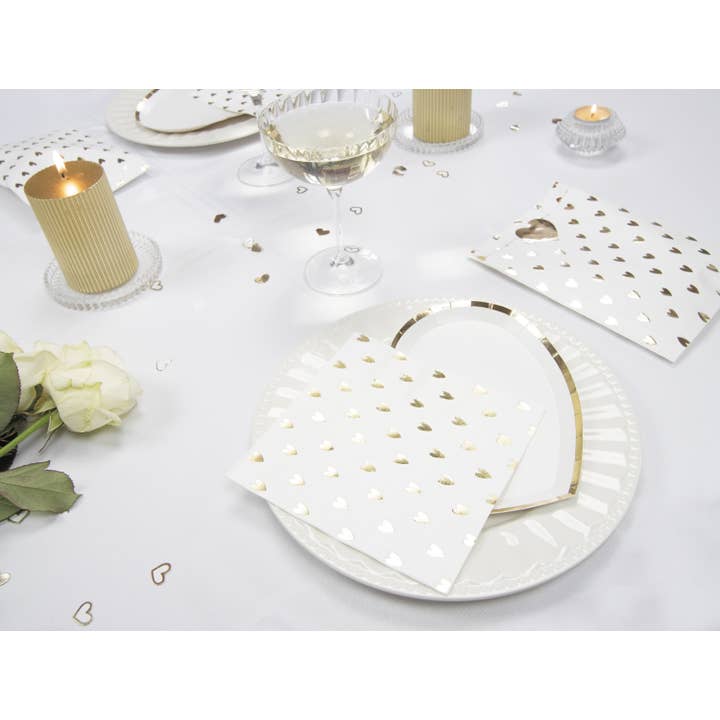 Tim&Puce Factory - Wholesale Disposable Napkin - GOLDEN HEART NAPKINS X 162