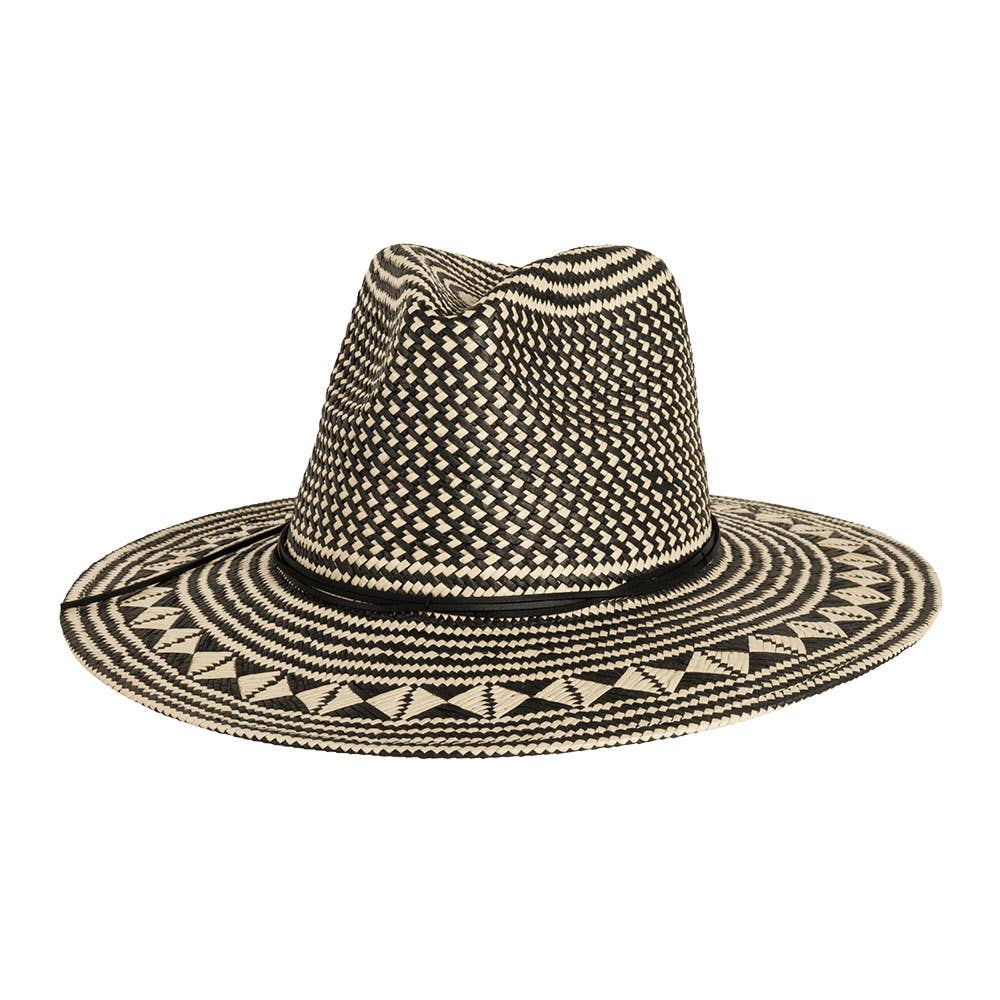 American Hat Makers - Vente Chapeau de paille – femme - Chapeau de soleil en paille style safari bicolore - modèle Eppie3