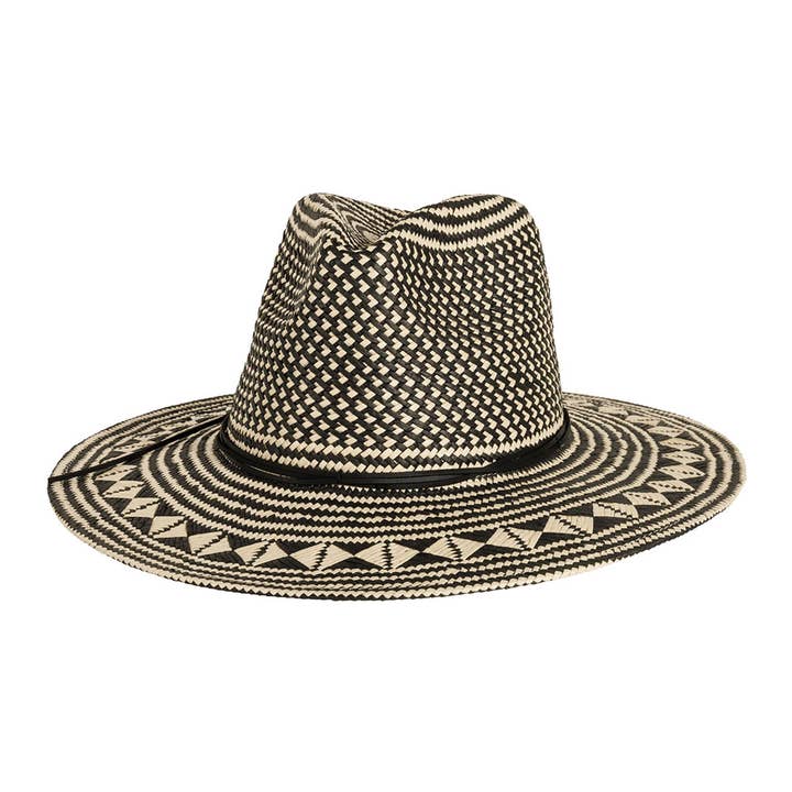 American Hat Makers - Vente Chapeau de paille – femme - Chapeau de soleil en paille style safari bicolore - modèle Eppie3