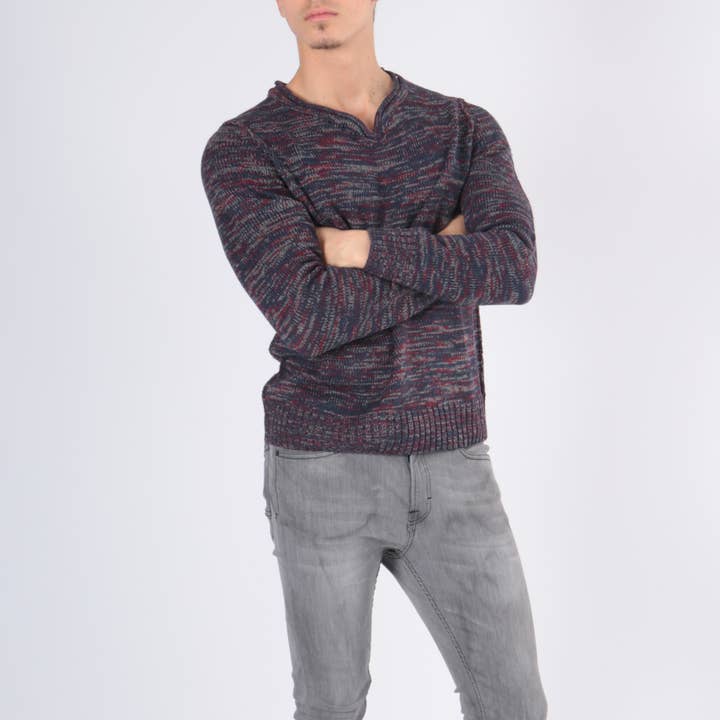 Knit Sweater in Calum-Bordeaux for wholesale by HOPENLIFE