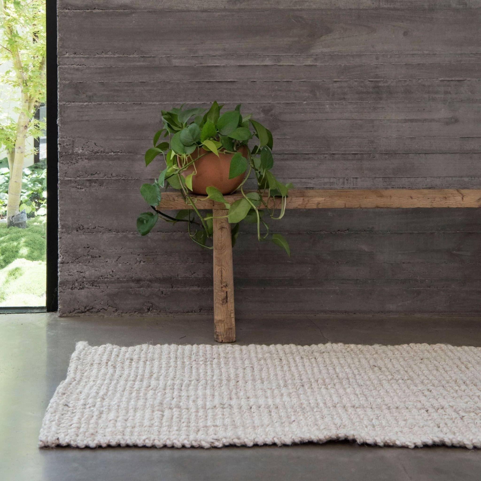 North Avalon - Wholesale Area Rug - Vincent | Whitewashed Chunky Jute Bouclé Rug4