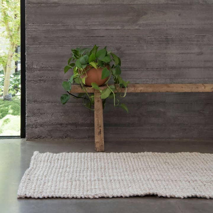 North Avalon - Wholesale Area Rug - Vincent | Whitewashed Chunky Jute Bouclé Rug4