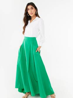 Abbey Glass – wholesale Kjol - Dam – Olivia Kjol Grön Faille0