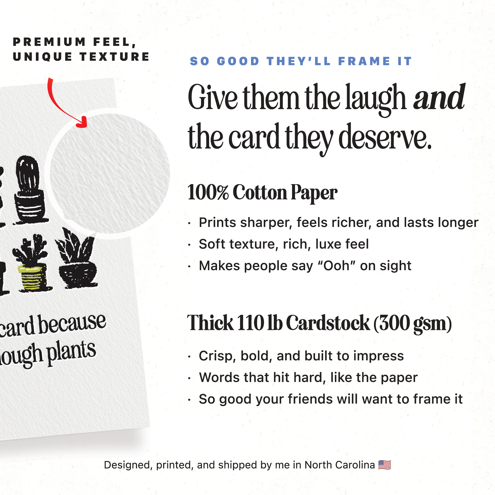 Petty Paper Studio - Wholesale Everyday Greeting Card - Funny Plant Lover Gag Gift - A2 Greeting Card1