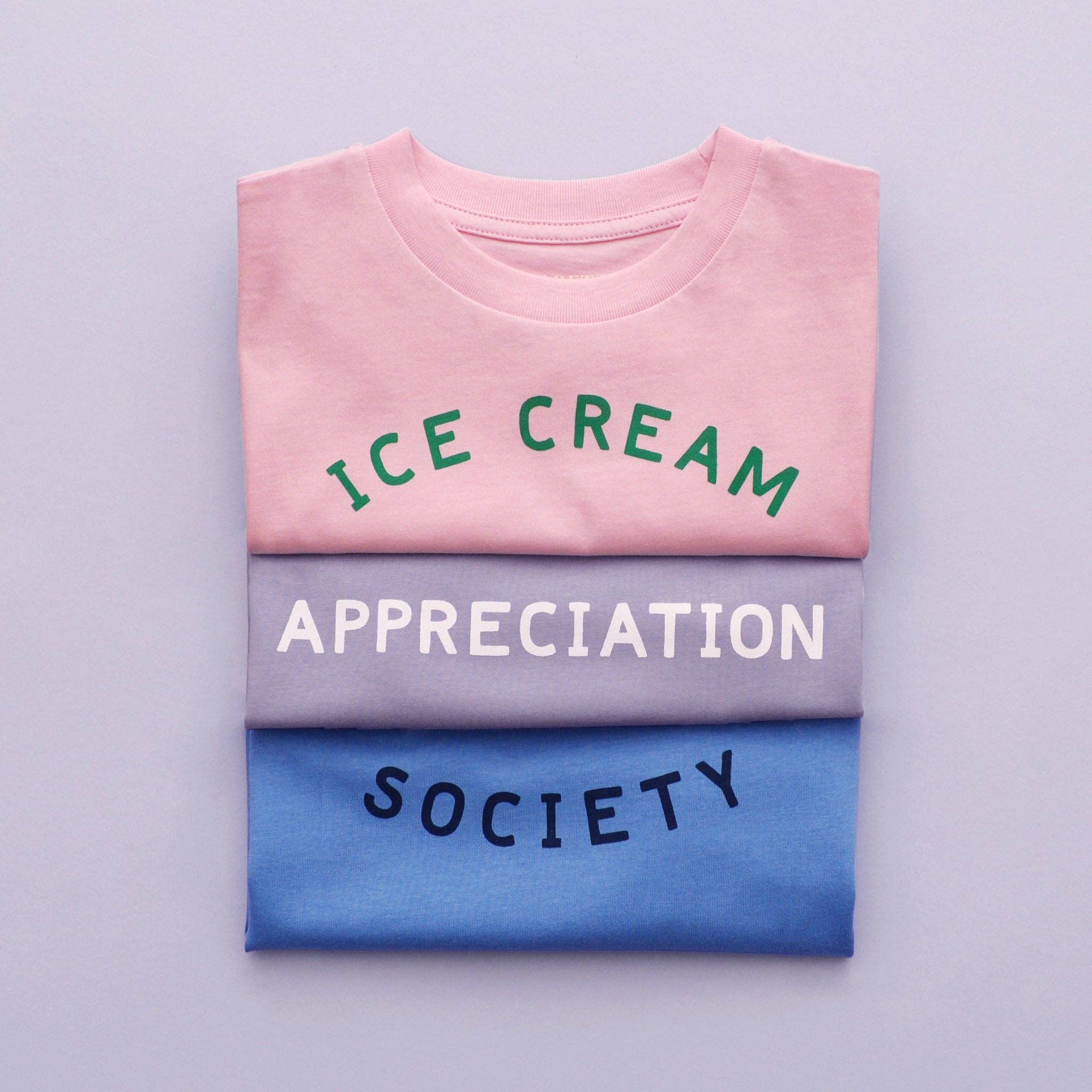 Alphabet Bags - Wholesale Screen Printed T-Shirt - Kids - Ice Cream Appreciation Society - Kid's T-shirt - Blue5