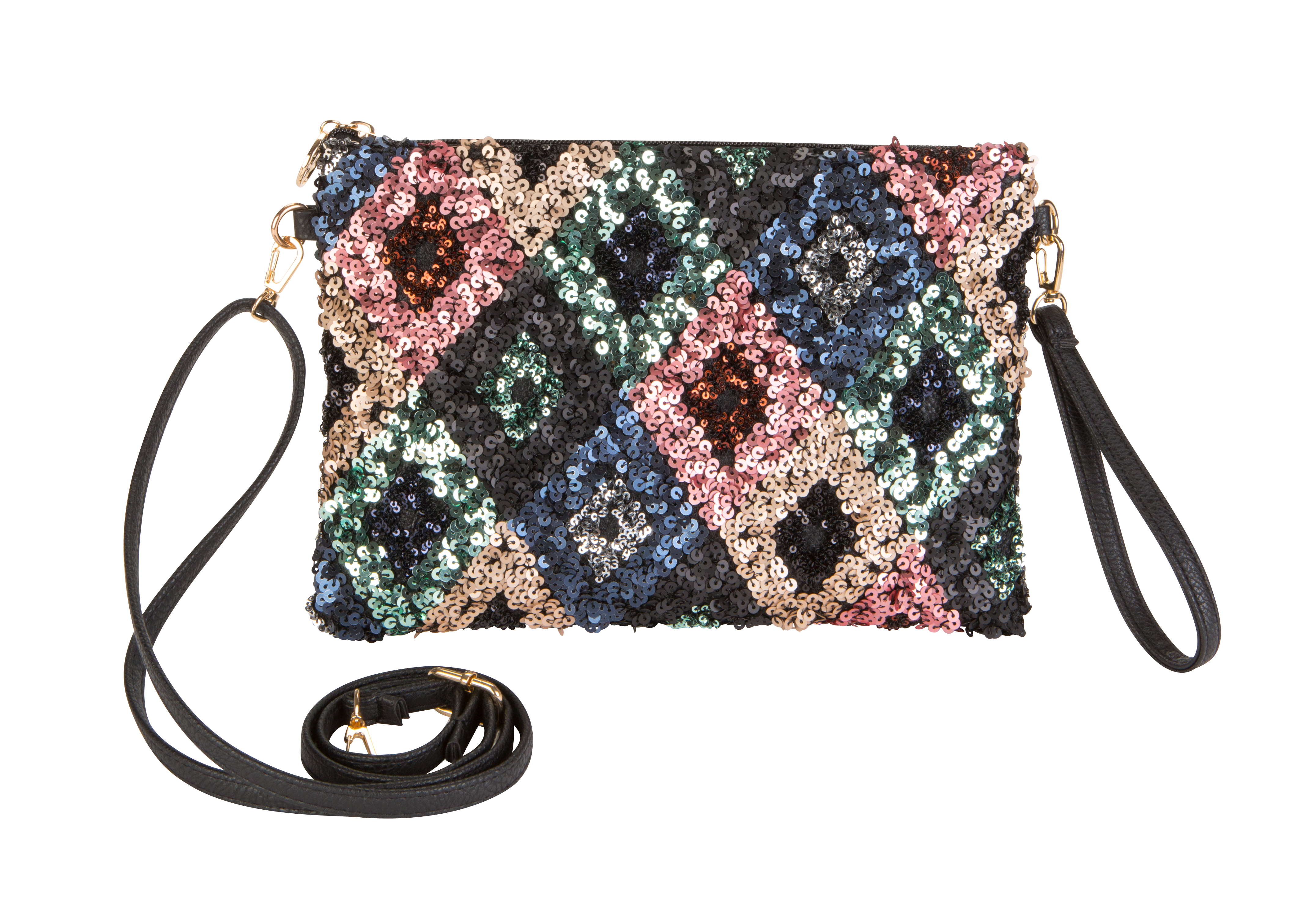 Kaleidoscope Accessories - Vente Sac à bandoulière – femme - Sac à bandoulière en sequins et cuir végétalien, 4 assortiments2