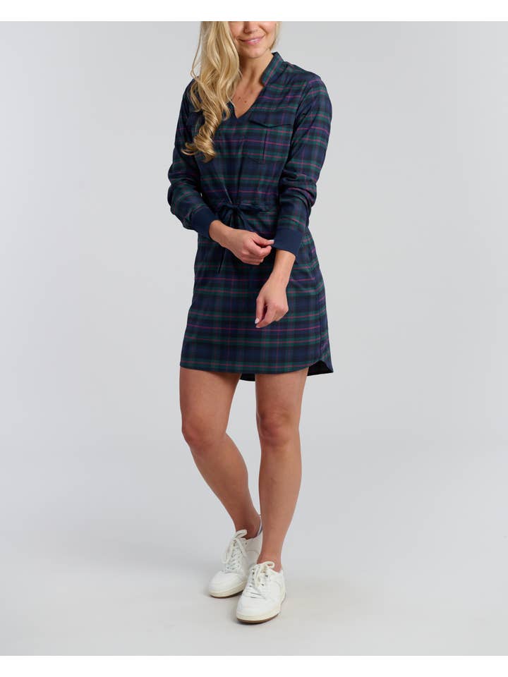 Dark Tartan Driver Dress for wholesale on Faire4