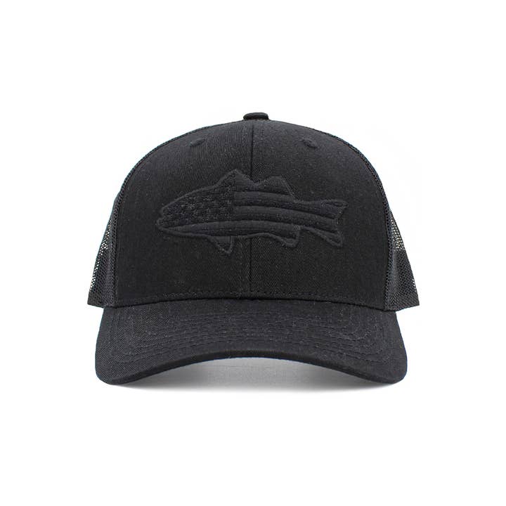 Hana - Wholesale Trucker Hat - Women's - Fish Flag Mesh Back American Flag Theme Baseball Cap