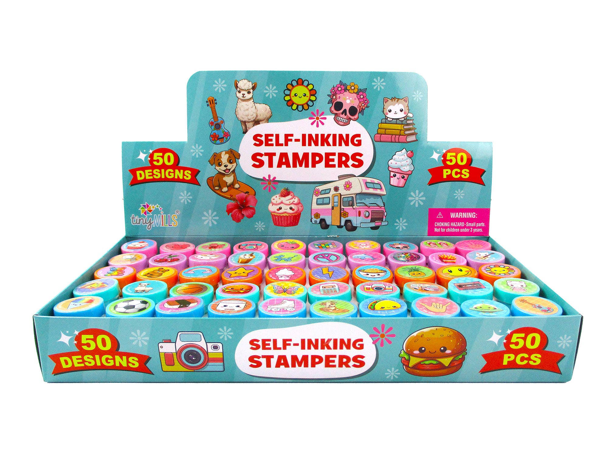 Tiny Mills - Wholesale Rubber/Decorative Stamp - Kids & Baby - 50 Pcs Assorted Designs Stampers for Kids 1
