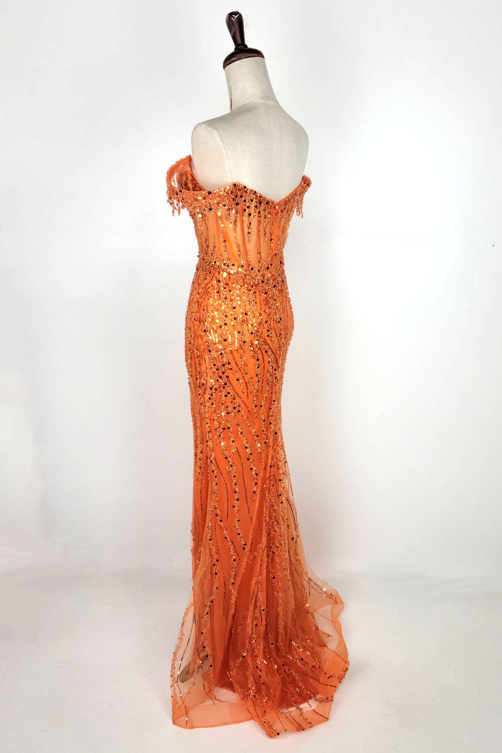 Chicas - Wholesale Gown - Women's - Off the Shoulder Sequin and Bead Long Dress C33123