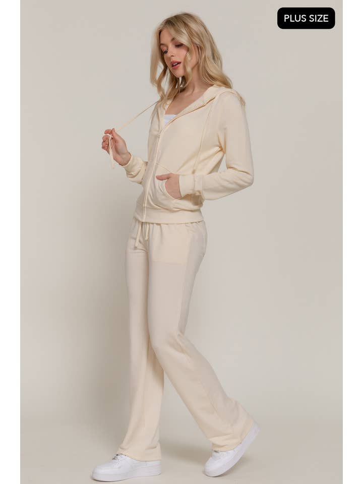 Active Basic | Active USA – Conjuntos Casual - Mulher por atacado – Conjunto de Moletom Plus Size com Jaqueta de Capuz Manga Longa e Calças2