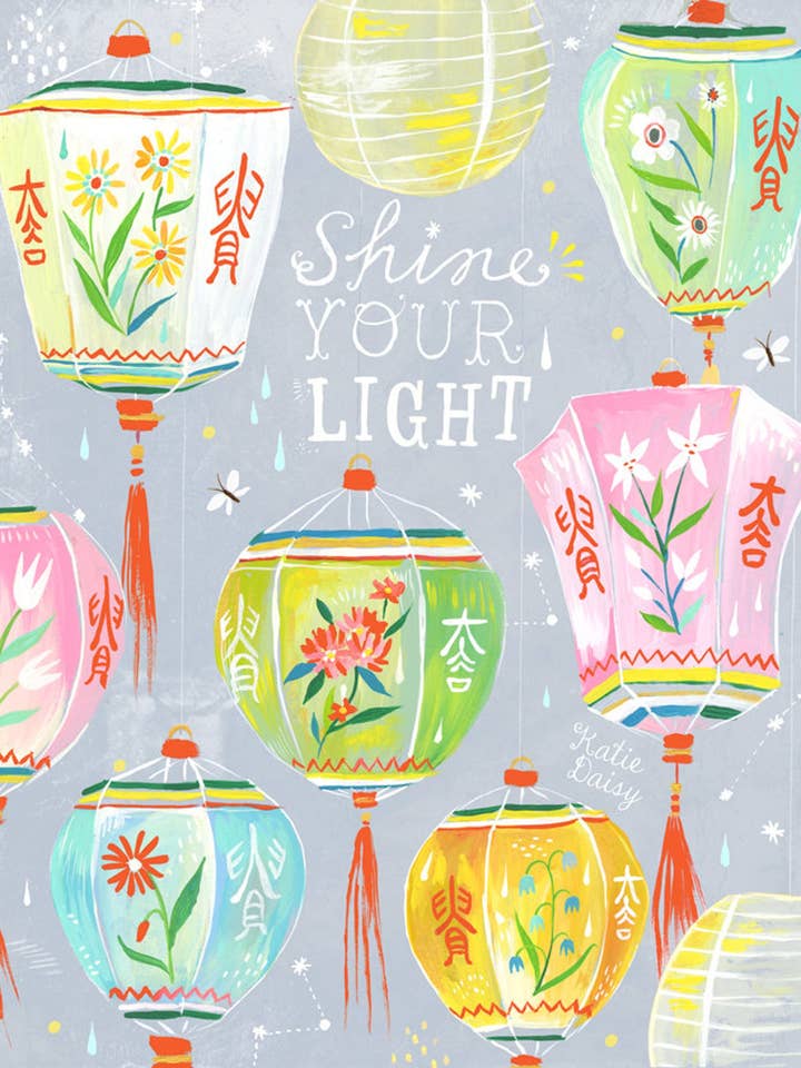 Shine Your Light Print for wholesale by Katie Daisy