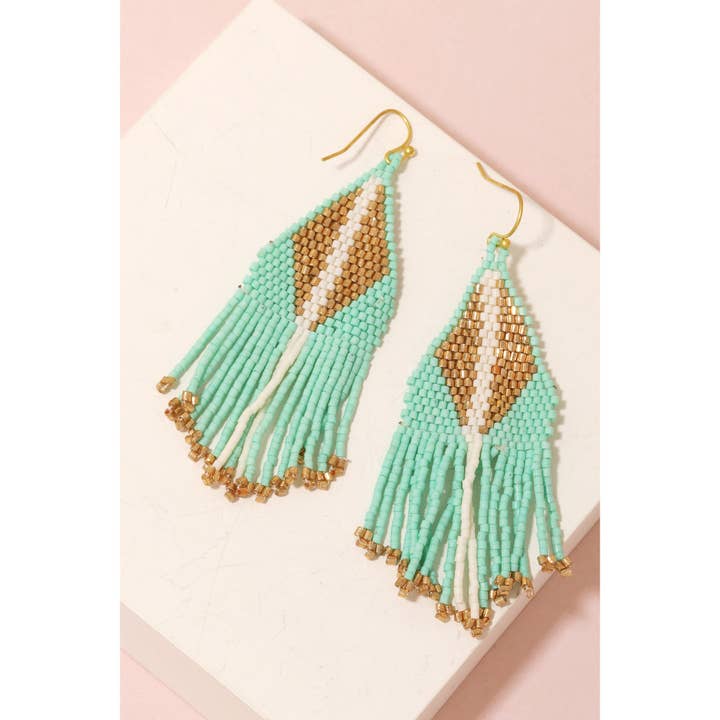 Anarchy Street - Wholesale Tassel Earrings - Triangle Seed Beaded Fringe Earrings