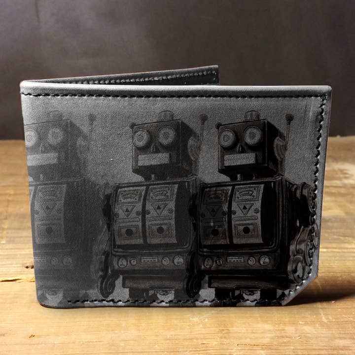Robots - Printmaker Leather Wallet for wholesale by backerton