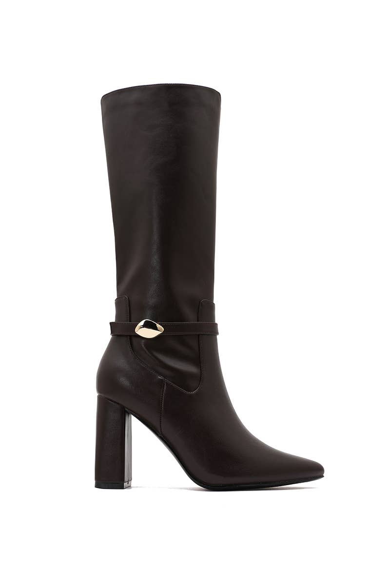 Joia Paris – wholesale Stövlar - Unisex – Eleganta höga stövlar med fyrkantig klack och metalldetaljH8-999H7