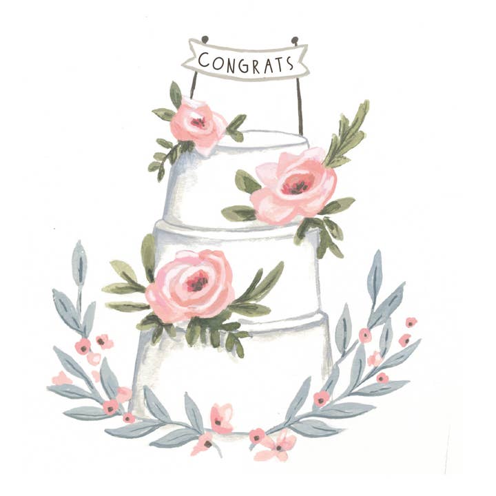 Jessica Frasz Studio - Wholesale Wedding Card - Wedding Cake Greeting Card