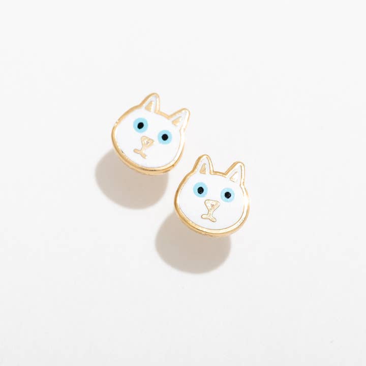 Larissa Loden - Wholesale Stud/Post Earrings - Cat Enamel Stud Earrings