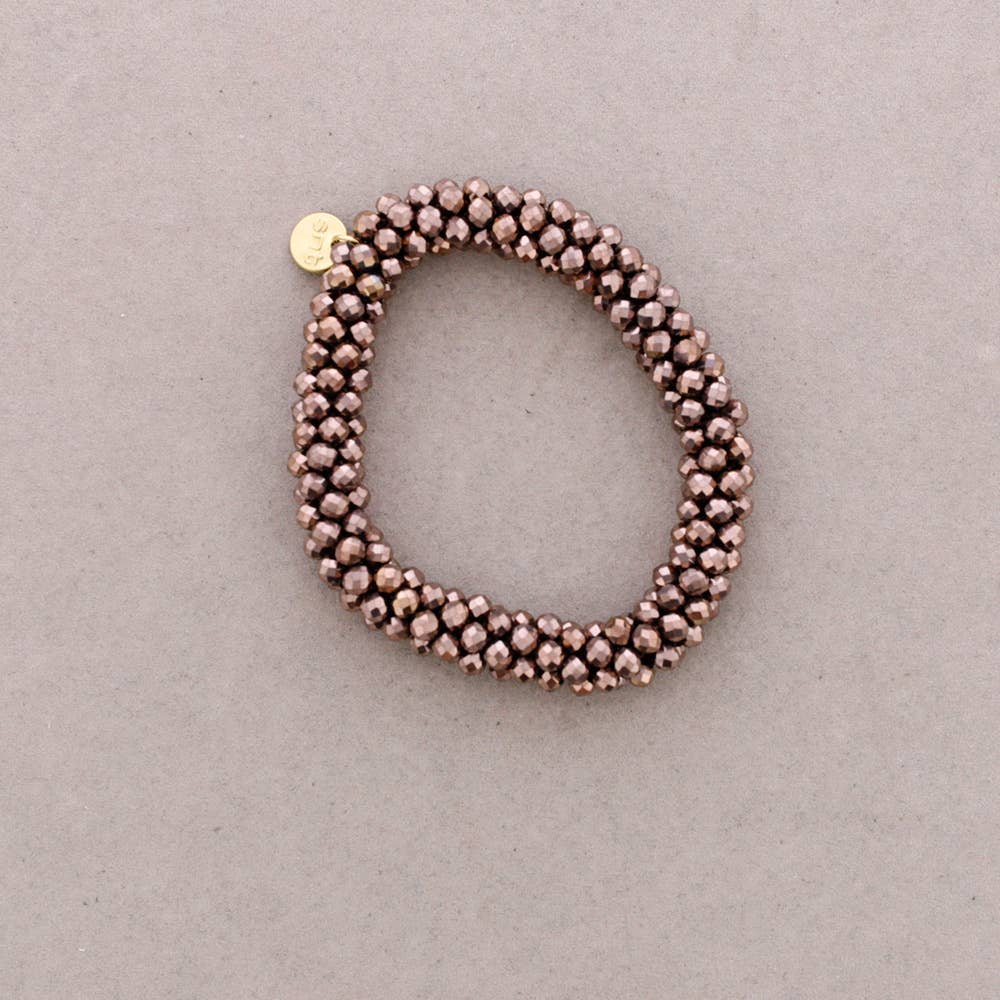 Sonata - Wholesale Snap Jewelry - Elastic Bracelet Faceted Crystals 4mm (B)9