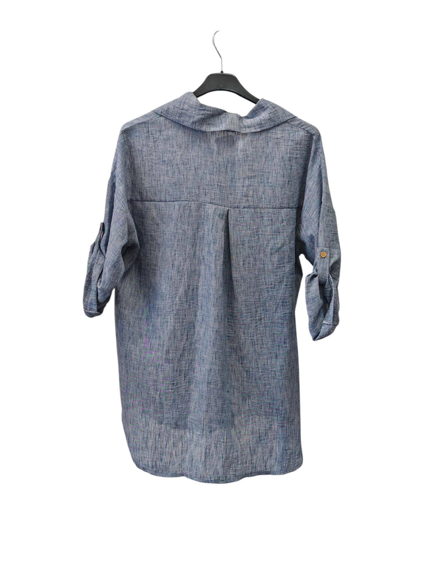 Superbia - Wholesale Button Down Shirt - Women's - Italian One Size Full Button Linen Shirt Blouse with Pocket12