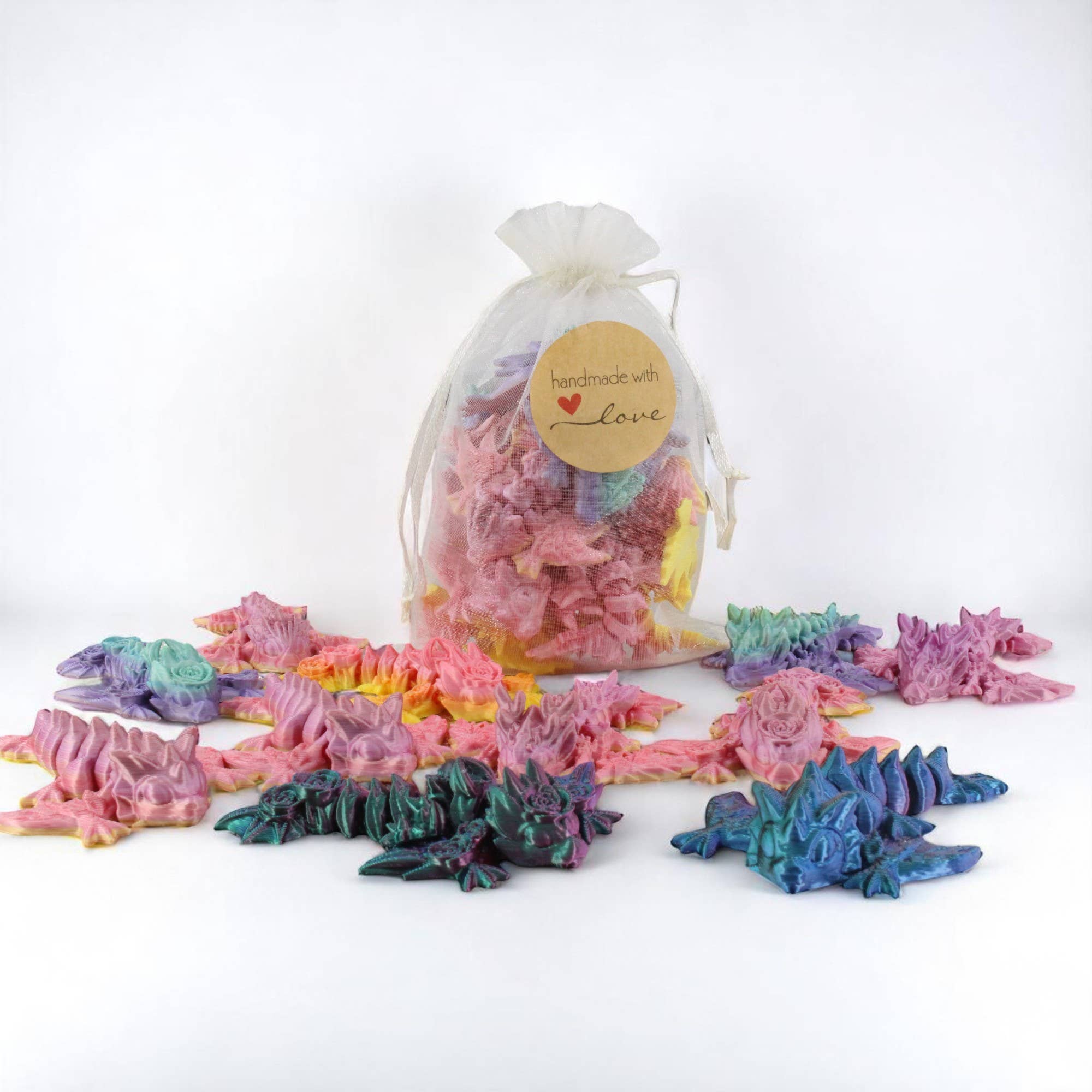 PowerTRC 3D Print - Wholesale Fidget Toy - Kids - 3D Printed Cute Baby Dragon Wyverns, 10 Pack | Mixed Color1