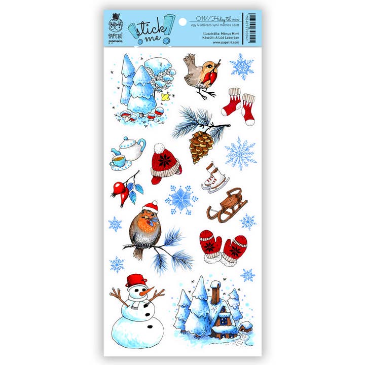 Transparent Waterproof Sticker Sheet - Cold Winter for wholesale by Papetri paperworks