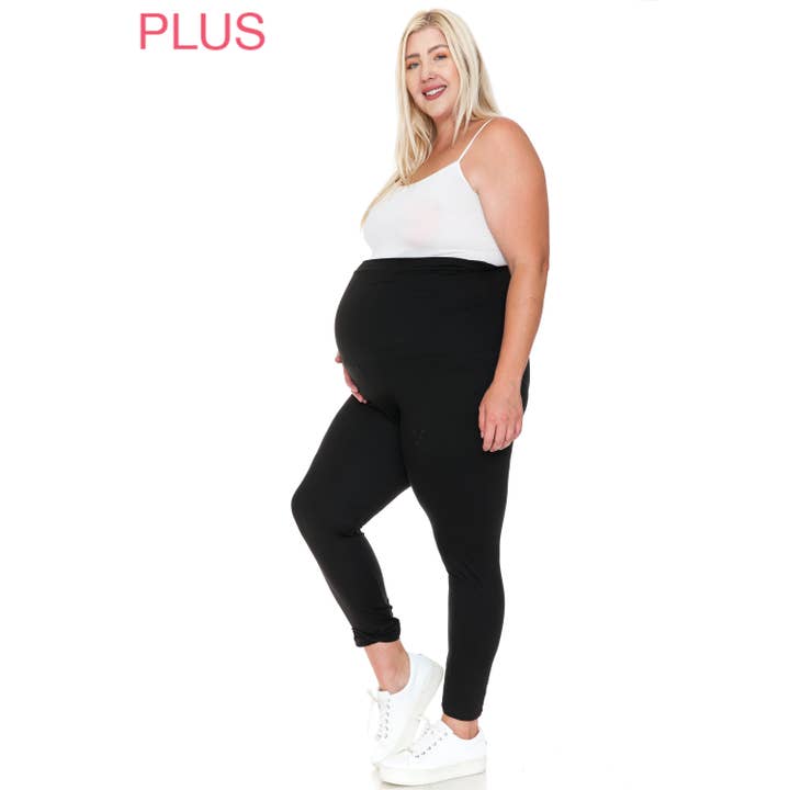 Leggings Depot - Wholesale Pants - Maternity - Plus Size Buttery Soft Solid Maternity Leggings