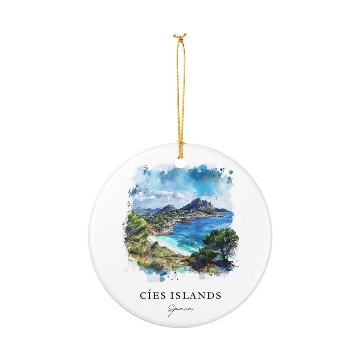 Premium Travel Art - Wholesale Ornament - Cíes Islands Ornament: Unique Cíes Islands Souvenir, Spain Xmas Decor, and Authentic Cíes Islands Gift1