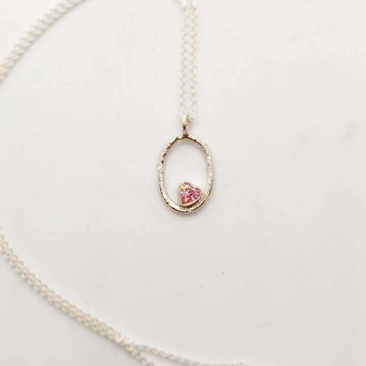 Sølv hjerte ovalt vedhæng for engroshandel hos K.DesignJewelry