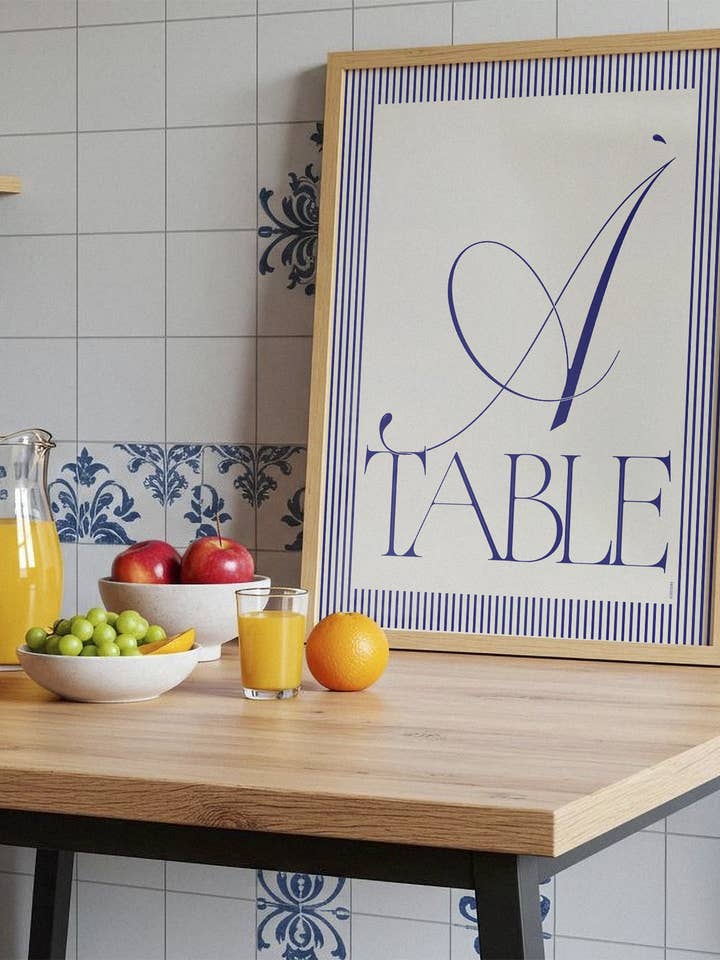 A tavola | Poster tipografico per la cucina per la vendita all'ingrosso da parte di Studio Topo