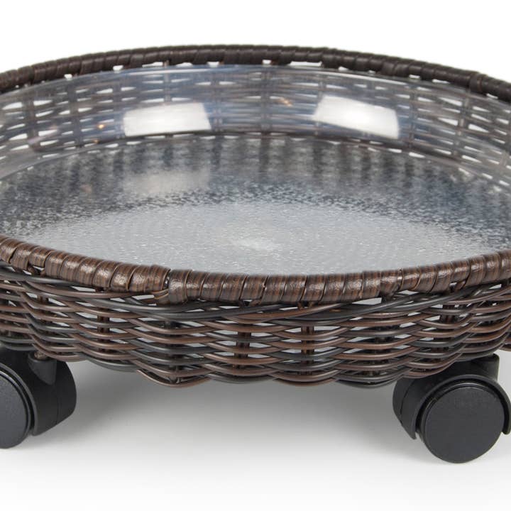 All Weather Wicker Caddy 14" Brown for wholesale by Plastec Products