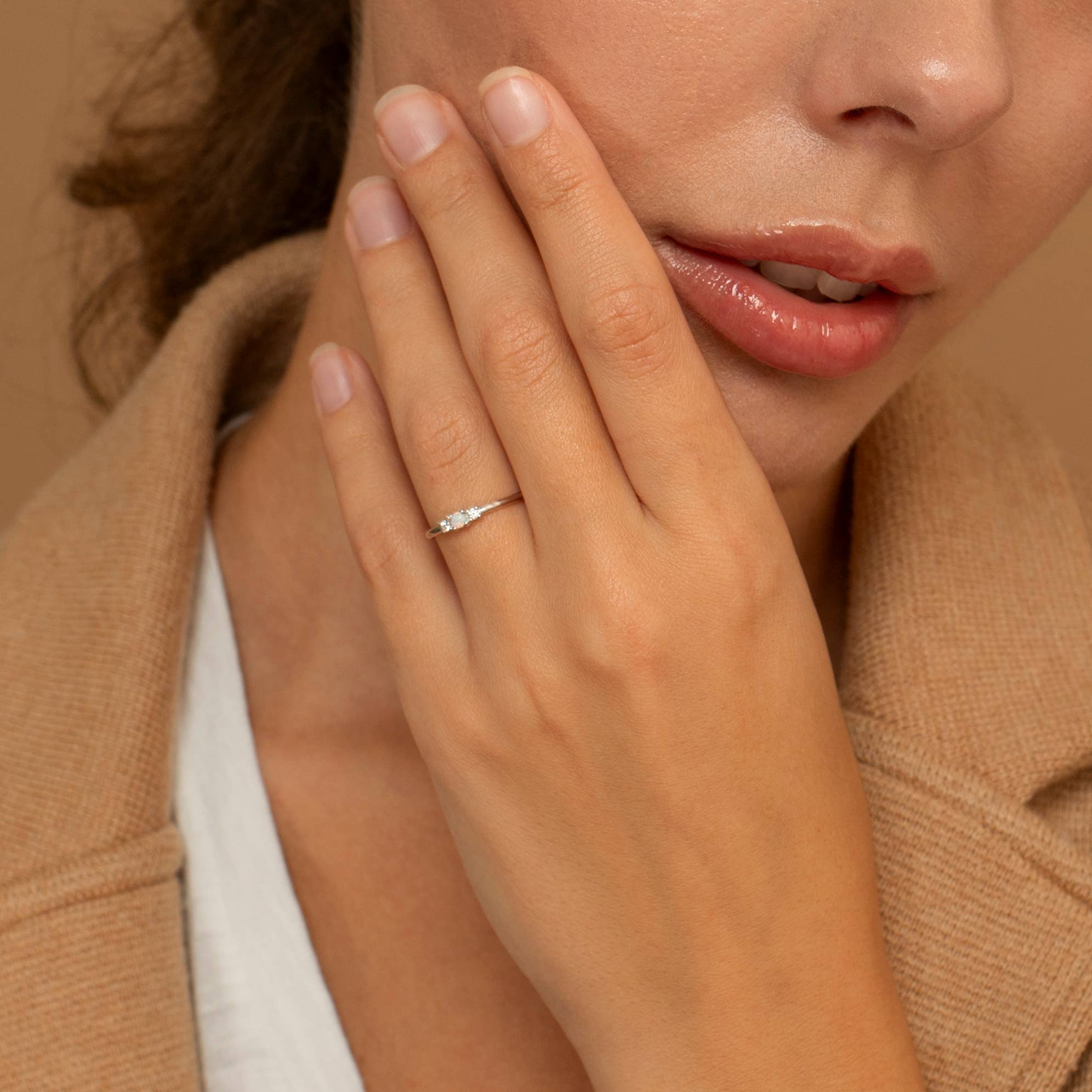 HolyBang Jewels - Wholesale Multi-Stone Ring - DAINTY OPAL RING - R-F40892