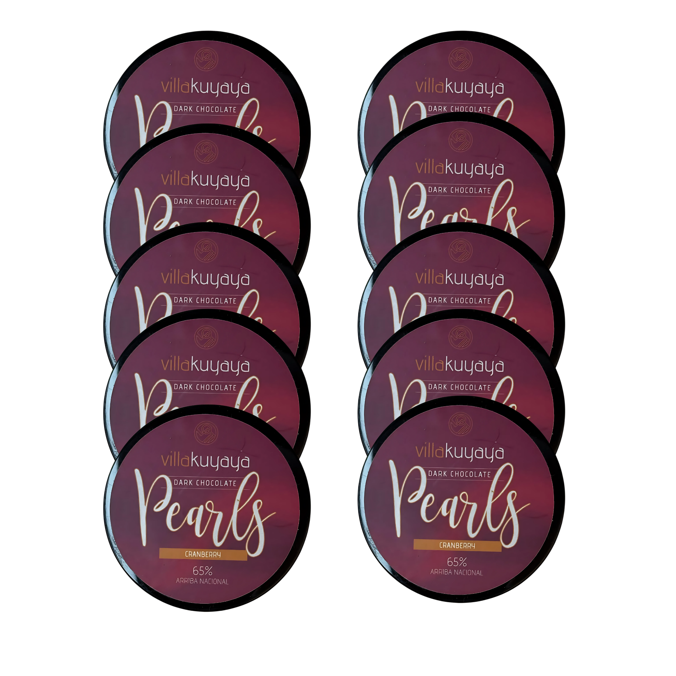 Villakuyaya Premium Dark Chocolate - Wholesale Chocolate Covered Sweets - Villakuyaya 65% Dark Chocolate Pearls CRANBERRY1