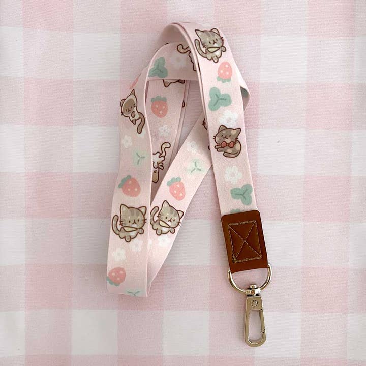 strawberry cats lanyard for wholesale by Kaiami