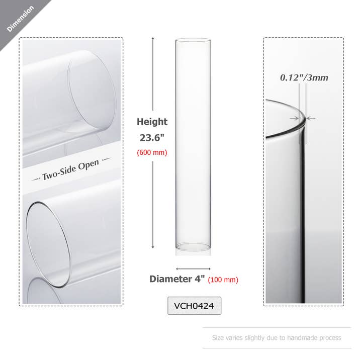 WGV International - Wholesale Candle Holder - WGV Clear Hurricane Candle Shade Chimney Tube0 4" x 24"H