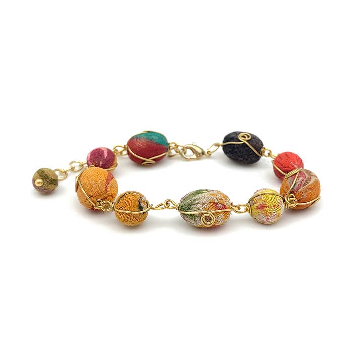 Aasha messing krøllet Wire Oval perler Station armbånd for engroshandel hos Anju Jewelry