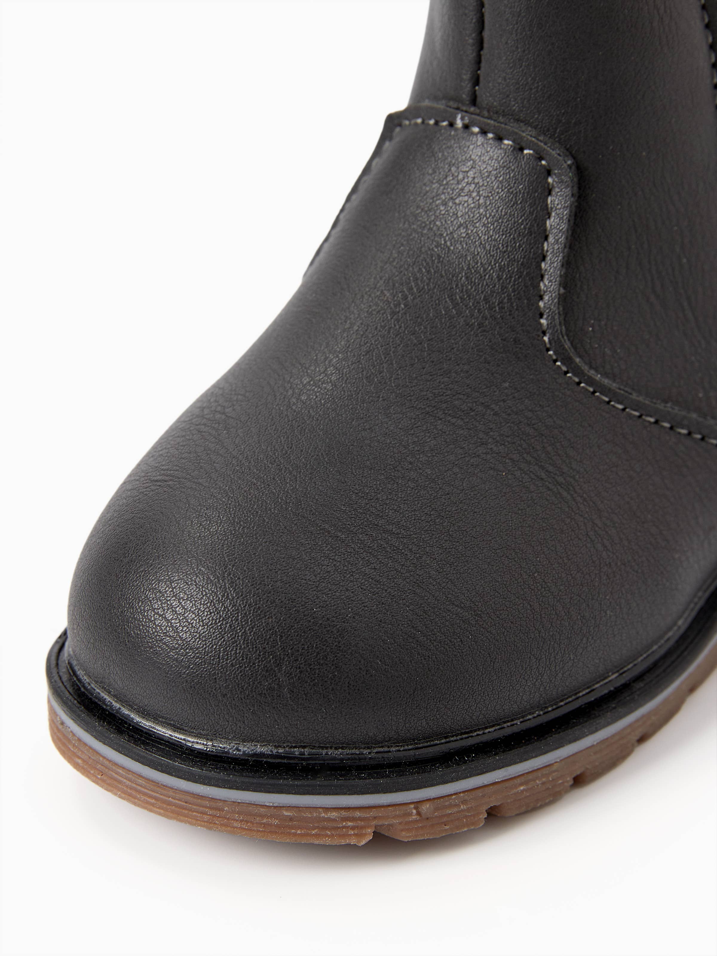 PatPat – Botas - Crianças por atacado – Botas de criança em couro PU Spandex com Fecho - Cor Sólida3