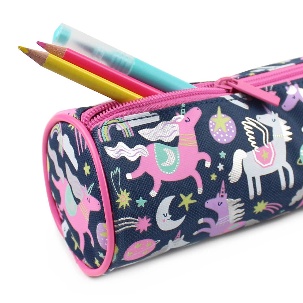 Powell Creative Products Ltd - Wholesale Pencil Case/Pouch - Pencil Case for Girls and Kids Unicorn Navy Pencil Barrel2