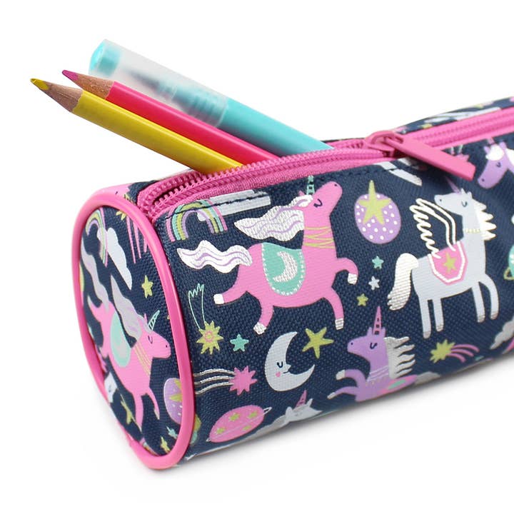 Powell Creative Products Ltd - Wholesale Pencil case/pouch - Pencil Case for Girls and Kids Unicorn Navy Pencil Barrel2
