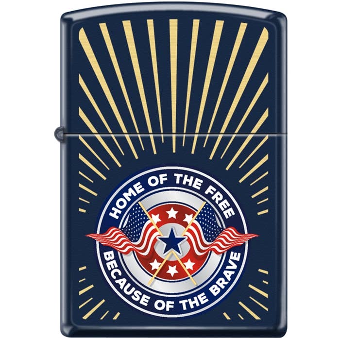 Accendino Zippo Blu Navy Home Of The Free per la vendita all'ingrosso da parte di Lighter King