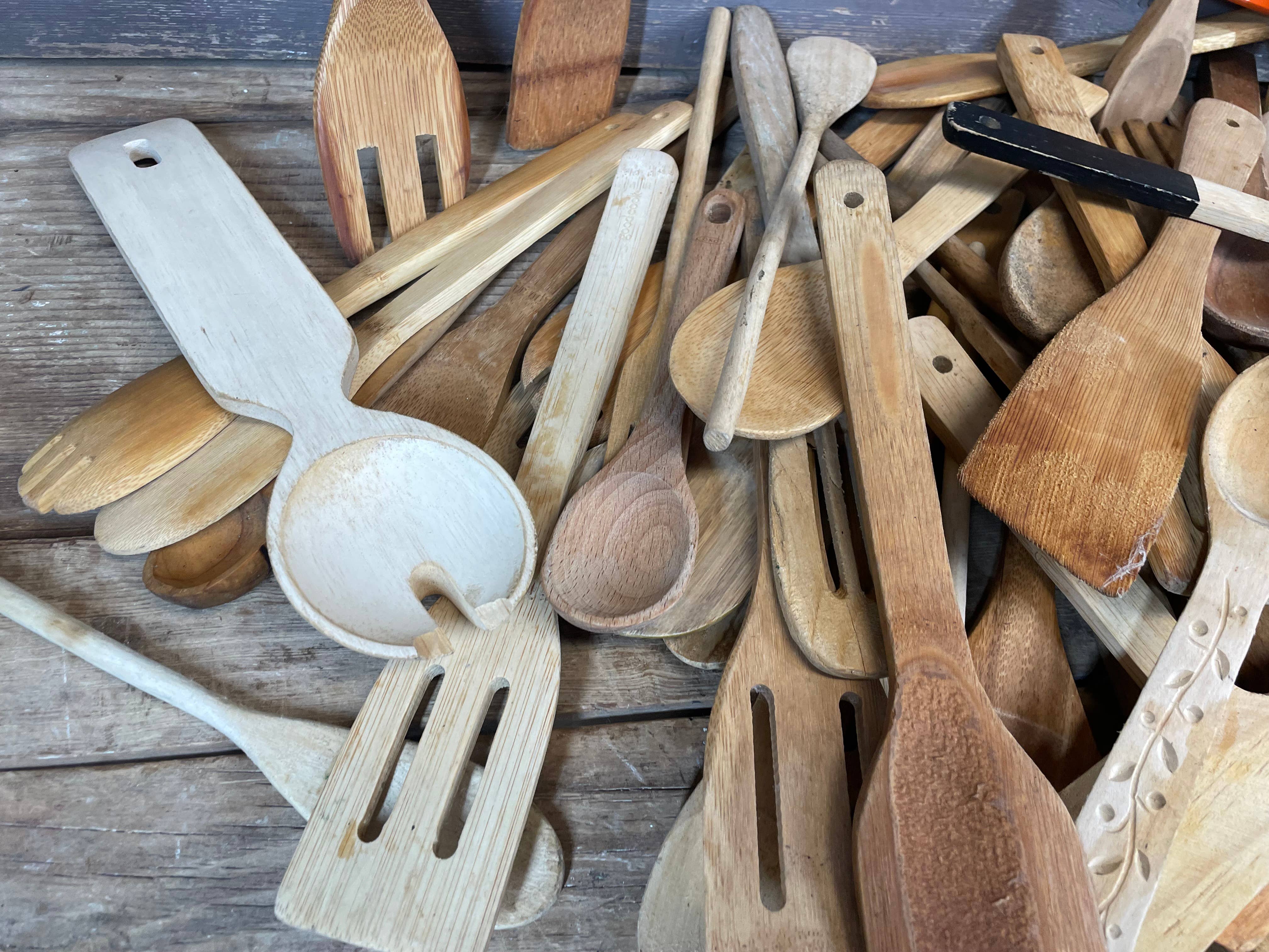 My Amigos Imports – Conjunto de utensílios de cozinha por atacado – Talheres de Madeira Vintage de Casa de Campo-ER-Surtido-Colheres-$42